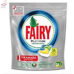 مشخصات، خرید، بهترین و قیمت قرص ماشین ظرفشویی فیری مدل PLATINUM بسته 26 عددی FAIRY اصل اورجینال ارزان ⚡️ فروشگاه آرایشی و بهداشتی آیرین شاپ