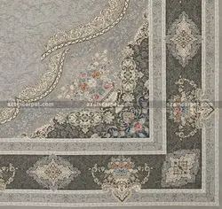 فرش ماشینی 1200 شانه طرح پری نقره ای