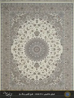 قالی سیمان طرح خشتی گیتی – 1200 شانه رنگ بژ