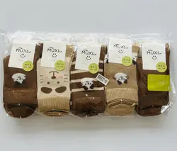 جوراب نخ پنبه ساقدار زنانه طرح گربه و توپ