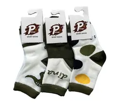 جوراب نخی بچگانه نیم ساق قانتزی طرح تمساح و توپ