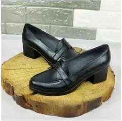 کفش اداری راحتی زنانه دخترانه طبی مشکی مدل پاپیونی