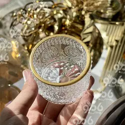 پیاله عسل و مربا خوری لب طلا طرح زارا