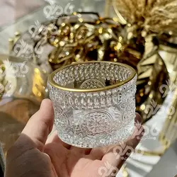 پیاله عسل و مربا خوری لب طلا طرح زارا