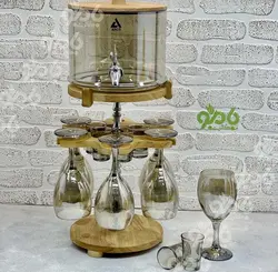 کلمن شیشه ای شات و گیلاس دار