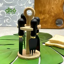 استند کارد صبحانه چوبی گرد