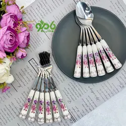 قاشق چنگال سرامیک گل رز