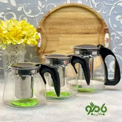 قوری چای ساز دسته مشکی 3سایز