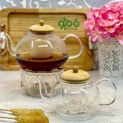 قوری پیرکس تپل درب بامبو