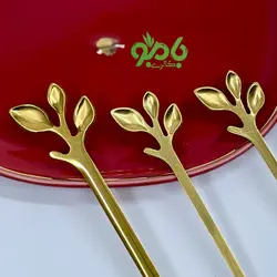قاشق، چنگال و کارد برگ استیل طلایی