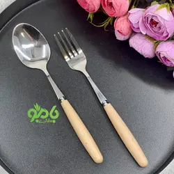 قاشق چنگال دسته چوبی
