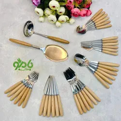 قاشق چنگال دسته چوبی