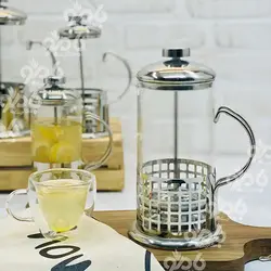 فرنچ پرس استیل و پیرکس در 3سایز