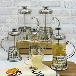 فرنچ پرس استیل و پیرکس در 3سایز