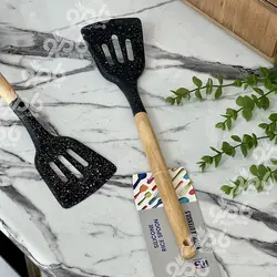 کفگیر و ملاقه چوب سیلیکونی خال خال در 7مدل