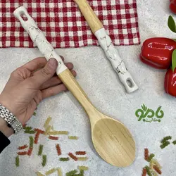 کفگیر و ملاقه های بامبو سرامیک سفید در 5مدل