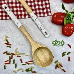 کفگیر و ملاقه های بامبو سرامیک سفید در 5مدل