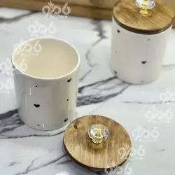 بانکه سرامیکی گرد چاپ قلبی درب کریستال