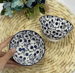 پیاله ماست سرامیکی گل آبی جدید