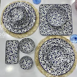رولت خوری مستطیل کوچک گل آبی جدید