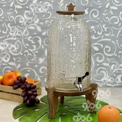 کلمن شربت شیشه ای زبرا چوبی پلای وود