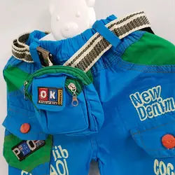 ست شلوارک کتان با کمربند و کیف کمری