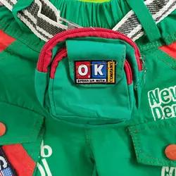 ست شلوارک کتان با کمربند و کیف کمری