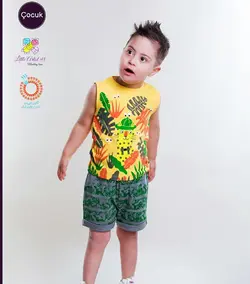 تی شرت شلوارک پسرانه پلنگی