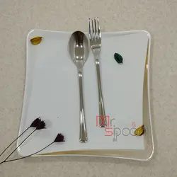 سرویس قاشق و چنگال 30 نفره دهنه اروپایی مارک یونیک 132 پارچه طرح تمام براق