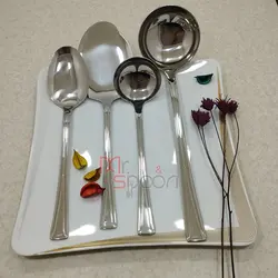 سرویس قاشق و چنگال 30 نفره دهنه اروپایی مارک یونیک 132 پارچه طرح تمام براق