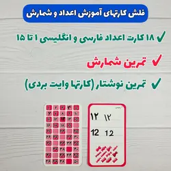 فلش کارت آموزش اعداد فارسی و انگلیسی