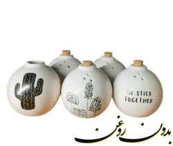 نمک پاش سرامیکی فانتزی با درب چوب پنبه
