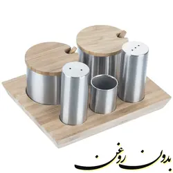 ست نمکدان و فلفل پاش با بانکه ادویه