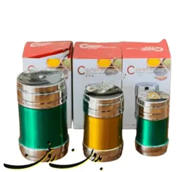 ست ادویه و نمک پاش فلزی رنگی
