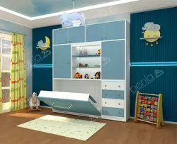 تخت تاشو نوزاد افقی کد BW-10103baby wall bed bw10103