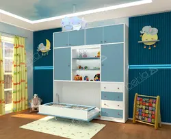 تخت تاشو نوزاد افقی کد BW-10103baby wall bed bw10103