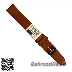 بند ساعت مچی زنانه چرم طبیعی PG ساده بدون دوخت قهوه ای سابز 12