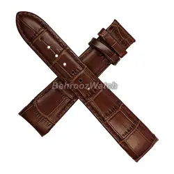 بند ساعت مچی فیکس مردانه چرم طبیعی G.G.K طرح دار قهوه ای سیر سایز 21