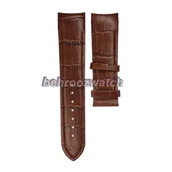 بند ساعت مچی فیکس مردانه چرم طبیعی G.G.K طرح دار قهوه ای سیر سایز 22