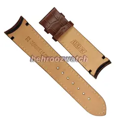 بند ساعت مچی فیکس مردانه چرم طبیعی G.G.K طرح دار قهوه ای سیر سایز 22