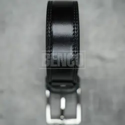 کمربند چرمی مردانه مدل دو دوخت