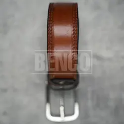 کمربند چرمی مردانه مدل دو دوخت