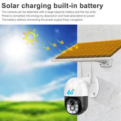 دوربین مینی اسپید سیم کارتی خورشیدی V380 PRO Solar 4G PTZ CameraOutdoor CCTV Camera، P2P ،WiFi 3G 4G LTE with Solar Panel