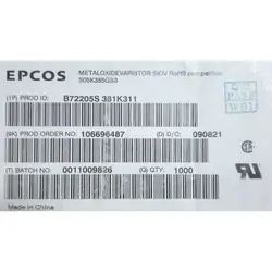 وریستور S05K385GS3 385VAC-620VDC 5MM EPCOS