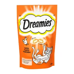 تشویقی گربه Dreamies دریمیز مدل Chicken وزن 60 گرم