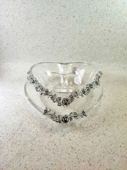 ظرف نقره کریستال قلب کد 70287