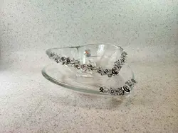 ظرف نقره کریستال قلب کد 70287