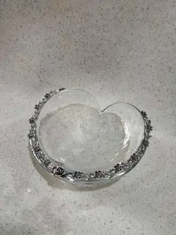 کاسه قلب نقره کریستال روگاشکا 52.5 گرم کد 70180