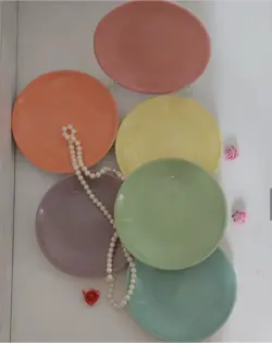 بشقاب پیش دستی سرامیک رنگی درجه 1(6 عددی)