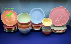 بشقاب پیش دستی لب کنگره رنگی سرامیکی